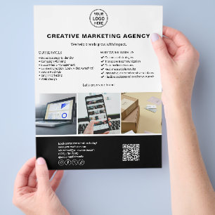 Prospectus 21,6 Cm X 24,94 Cm Entreprise de marketing de photo QR de logo modern