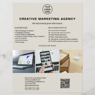 Prospectus 21,6 Cm X 24,94 Cm Entreprise de marketing neutre avec logo moderne