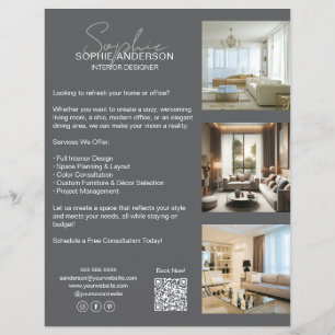 Prospectus 21,6 Cm X 24,94 Cm Entreprise moderne professionnelle Grey