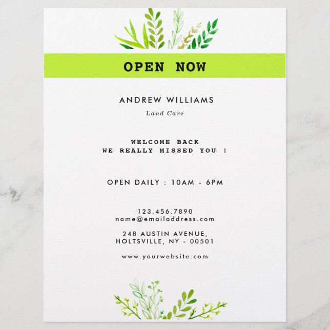 Prospectus 21,6 Cm X 24,94 Cm Entretien de pelouse moderne aménagement paysager (Devant)