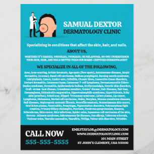 Prospectus 21,6 Cm X 24,94 Cm État de la peau, dermatologue, Clinique de dermato