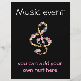 Prospectus 21,6 Cm X 24,94 Cm événement musical clef florale