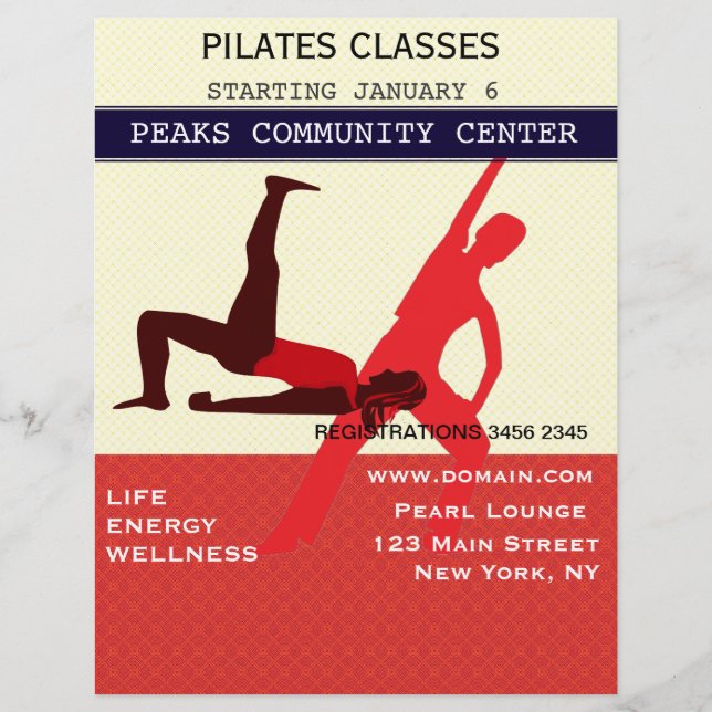 Prospectus 21,6 Cm X 24,94 Cm Fais-Le ! Pilates Yoga Exercice entraînement (Devant)