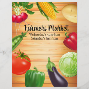Prospectus 21,6 Cm X 24,94 Cm Farmers Market Business Circulaire promotionnelle