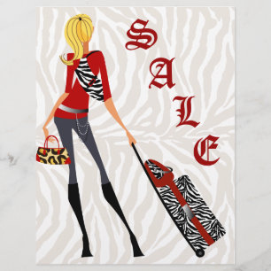 Prospectus 21,6 Cm X 24,94 Cm Fashion Flyer Zebra Handbag valise Rouge Tan