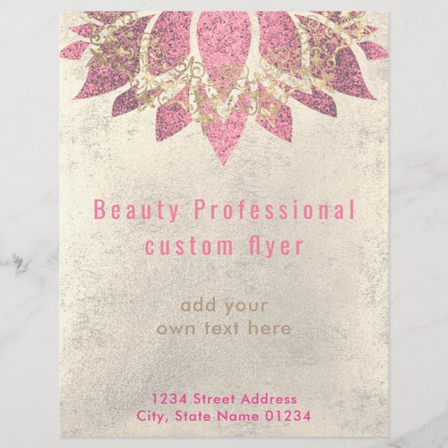 Prospectus 21,6 Cm X 24,94 Cm FAUX feuille d'or et de lotus rose chaud soin (Devant)