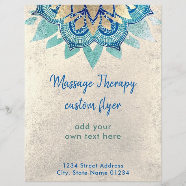 Prospectus 21,6 Cm X 24,94 Cm FAUX feuille d'or fleur de lotus bleu (Devant)