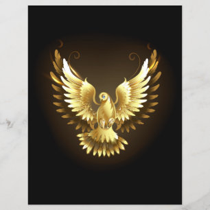 Prospectus 21,6 Cm X 24,94 Cm Faux Gold Foil Peace Dove en noir