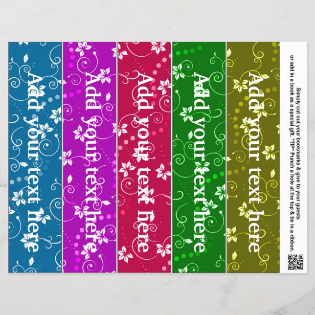 Prospectus 21,6 Cm X 24,94 Cm Faveurs du signet pour toute occasion Fête Faveurs (Devant)