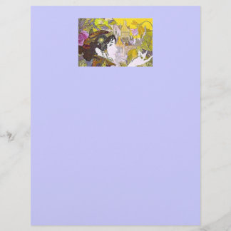 Prospectus 21,6 Cm X 24,94 Cm Femme Art Nouveau