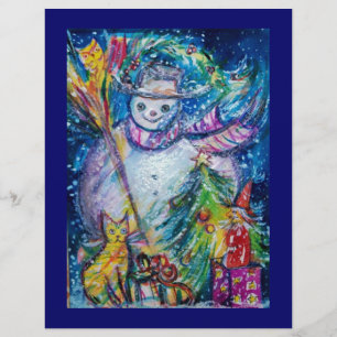 Prospectus 21,6 Cm X 24,94 Cm FEMME DE NEIGE AVEC JOUETS, bleu blanc jaune