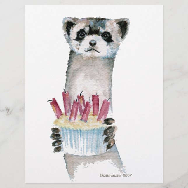 Prospectus 21,6 Cm X 24,94 Cm Ferret d'anniversaire (Devant)