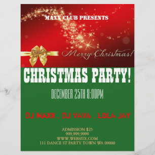 Prospectus 21,6 Cm X 24,94 Cm Fête de Noël Événement Faire-part DJ CLUB Circulai