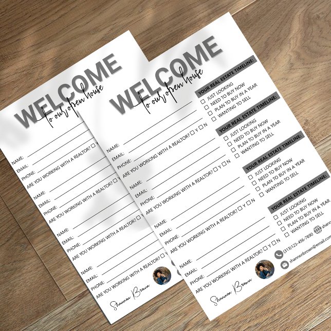 Prospectus 21,6 Cm X 24,94 Cm Feuille de connexion Open House immobilier (Créateur téléchargé)