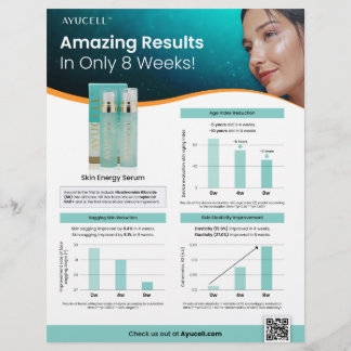 Prospectus 21,6 Cm X 24,94 Cm Feuille de vente de sérum d'énergie pour la peau A