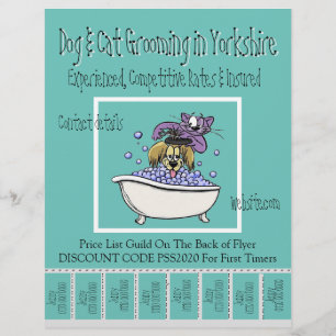 Prospectus 21,6 Cm X 24,94 Cm Feuillets publicitaires pour le toilettage de chie
