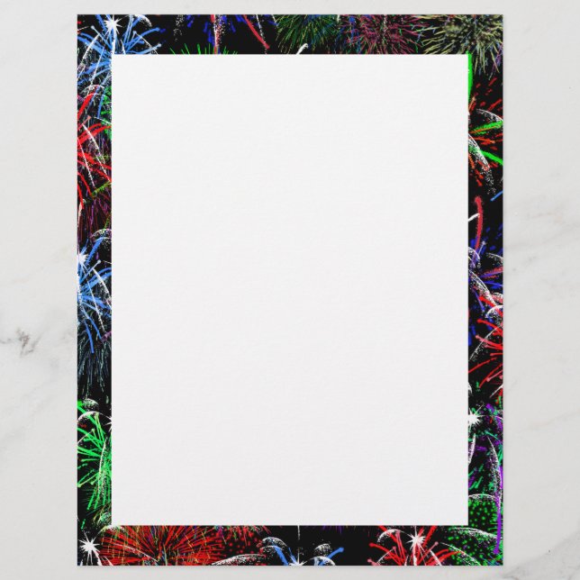 Prospectus 21,6 Cm X 24,94 Cm Feux d'artifice sur fond noir (Devant)