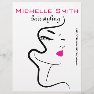 Prospectus 21,6 Cm X 24,94 Cm Fille avec cheveux ondulés Coiffure icône de marqu