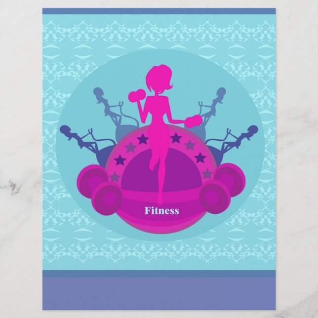 Prospectus 21,6 Cm X 24,94 Cm fille de fitness entrainement Flyer (Devant)