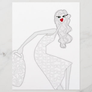 Prospectus 21,6 Cm X 24,94 Cm Fille heureuse dansant Glam Coloriage Flyer Papier