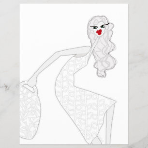 Prospectus 21,6 Cm X 24,94 Cm Fille Heureuse Danse Glam Coloriage Papier Flyer