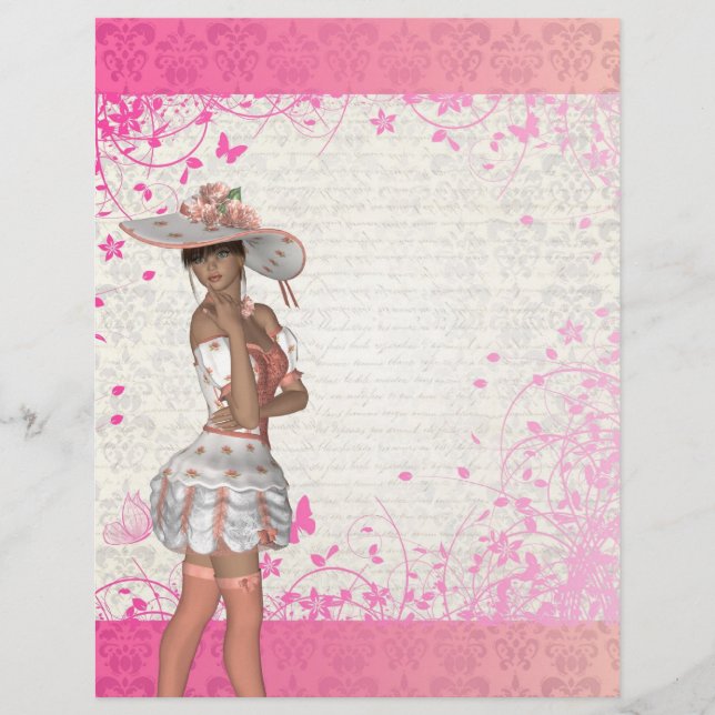 Prospectus 21,6 Cm X 24,94 Cm Fille rose de l'été (Devant)