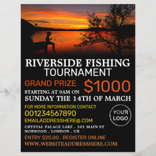 Prospectus 21,6 Cm X 24,94 Cm Fishing Lake Landscape, Fishing Tournament Event