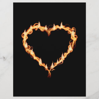 Prospectus 21,6 Cm X 24,94 Cm FLAMES CHALEUR cœur noir feu brûlant amour chaud