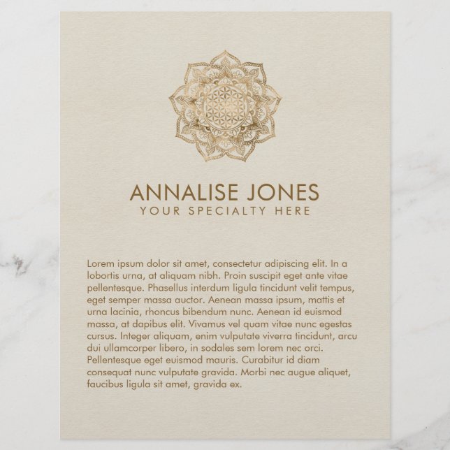 Prospectus 21,6 Cm X 24,94 Cm Fleur de la vie à Lotus - dorures pastel et toile (Devant)