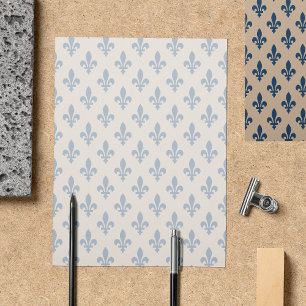 Prospectus 21,6 Cm X 24,94 Cm Fleur de Lis Motif, Français, Royal, Bleu marine