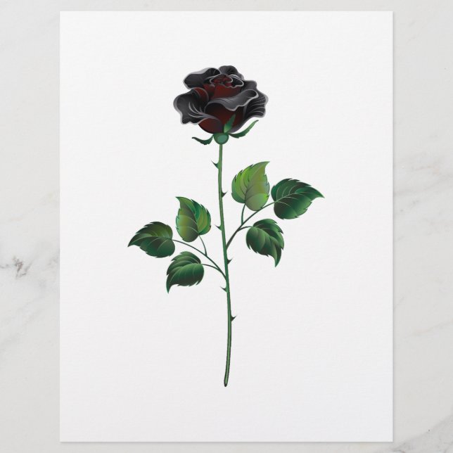 Prospectus 21,6 Cm X 24,94 Cm Fleur rose noire (Devant)