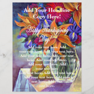 Prospectus 21,6 Cm X 24,94 Cm Fleurs de jour de Thanksgiving et Flyers de poires