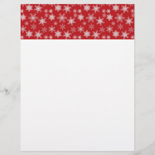 Prospectus 21,6 Cm X 24,94 Cm Flocons de neige sur fond rouge