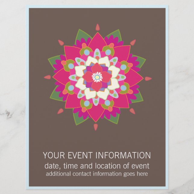 Prospectus 21,6 Cm X 24,94 Cm Flower Mandala  Flyer (Devant)