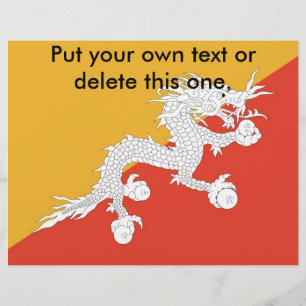 Prospectus 21,6 Cm X 24,94 Cm Flyer avec drapeau du Bhoutan