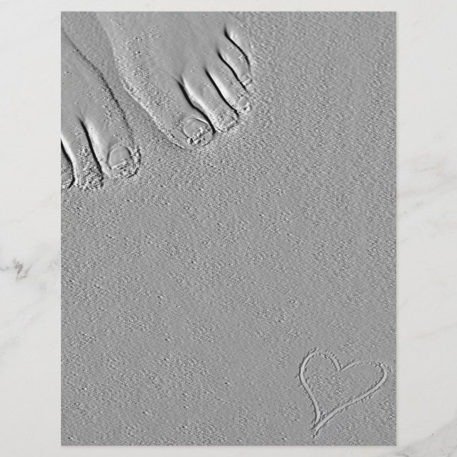 Prospectus 21,6 Cm X 24,94 Cm flyer coeur et pieds de sable (Devant)
