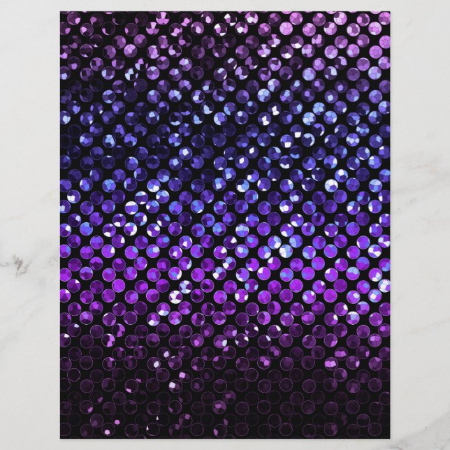 Prospectus 21,6 Cm X 24,94 Cm Flyer Cristal Violet Strass Bling (Devant)