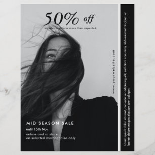 Prospectus 21,6 Cm X 24,94 Cm Flyer d'affaires noir et blanc