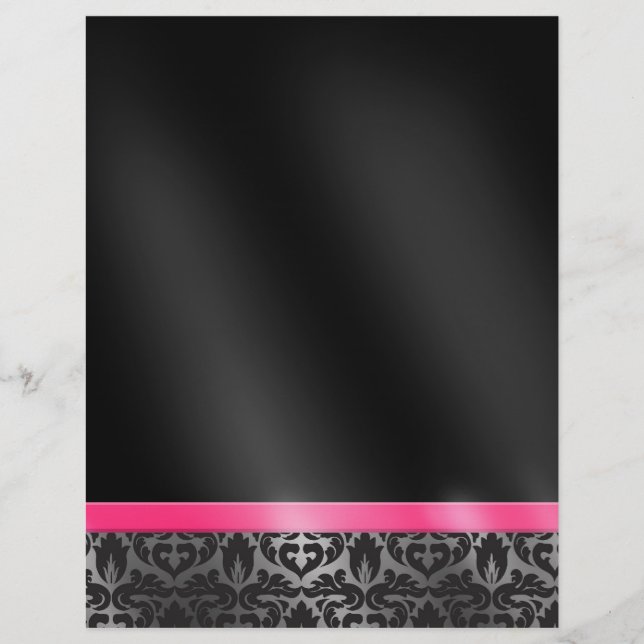 Prospectus 21,6 Cm X 24,94 Cm Flyer Damask rose et noir tendance (Devant)