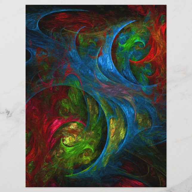 Prospectus 21,6 Cm X 24,94 Cm Flyer d'art Abstrait bleu Genesis (Devant)