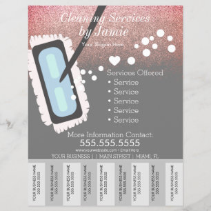 Prospectus 21,6 Cm X 24,94 Cm Flyer de bandes à détacher pour entreprise de serv