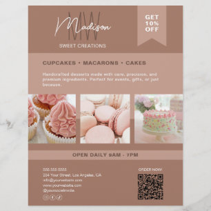 Prospectus 21,6 Cm X 24,94 Cm Flyer de boulangerie avec logo à monogramme person