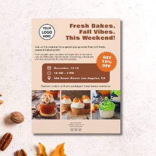 Prospectus 21,6 Cm X 24,94 Cm Flyer de boulangerie personnalisé avec photo saiso