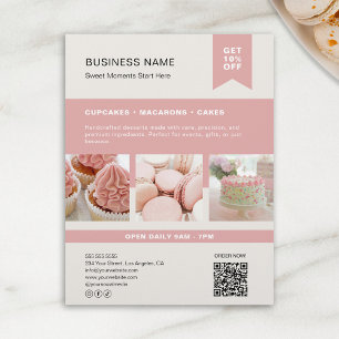 Prospectus 21,6 Cm X 24,94 Cm Flyer de boulangerie QR personnalisé avec photo