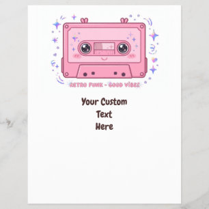 Prospectus 21,6 Cm X 24,94 Cm Flyer de cassette rose kawaii personnalisé
