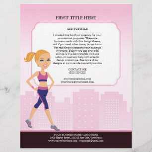Prospectus 21,6 Cm X 24,94 Cm Flyer de fitness personnalisé avec illustration