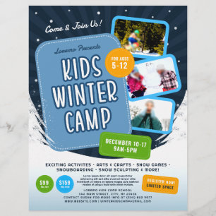 Prospectus 21,6 Cm X 24,94 Cm Flyer de l'événement de marketing des camps d'hive