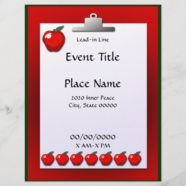 Prospectus 21,6 Cm X 24,94 Cm Flyer de l'événement Teacher de l'école (Devant)