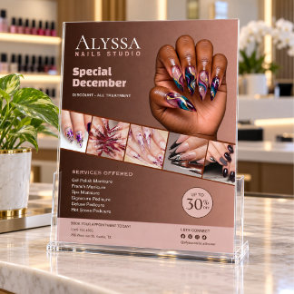 Prospectus 21,6 Cm X 24,94 Cm Flyer de salon de manucure | Promotion élégante po