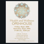 Prospectus 21,6 Cm X 24,94 Cm Flyer de santé et de bien-être Leaf Blue et Faux G<br><div class="desc">Illustration vectorielle de fleur de lotus inspirée du mandala - en bleu avec contours de feuilles d'or faux. Illustration originale de Maura Reed. Un flyer polyvalent et élégant adapté à de nombreuses professions de médecine holistique et alternative, ainsi qu'à ceux qui se spécialisent dans les produits biologiques et les soins...</div>